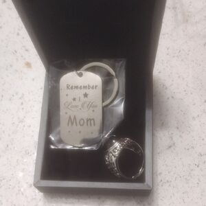 Silver Ring and Keychain Gift Set